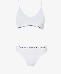 French Connection Sale FC Padded Low Crop Top And Thong Set