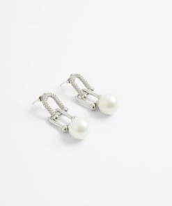 French Connection View All Shackle And Pearl Drop Earrings