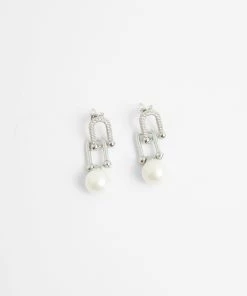 French Connection View All Shackle And Pearl Drop Earrings