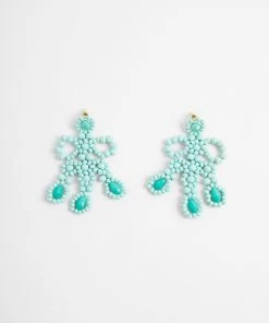 French Connection Natural Bead Chandelier Earrings