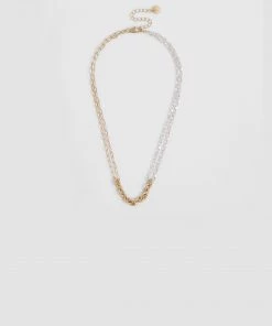 French Connection Mixed Chain Necklace