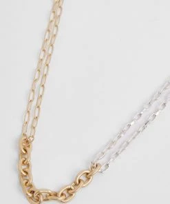 French Connection Mixed Chain Necklace