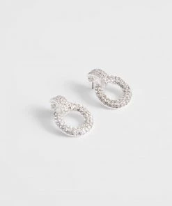 French Connection Diamante Mini Double Hoop Earrings