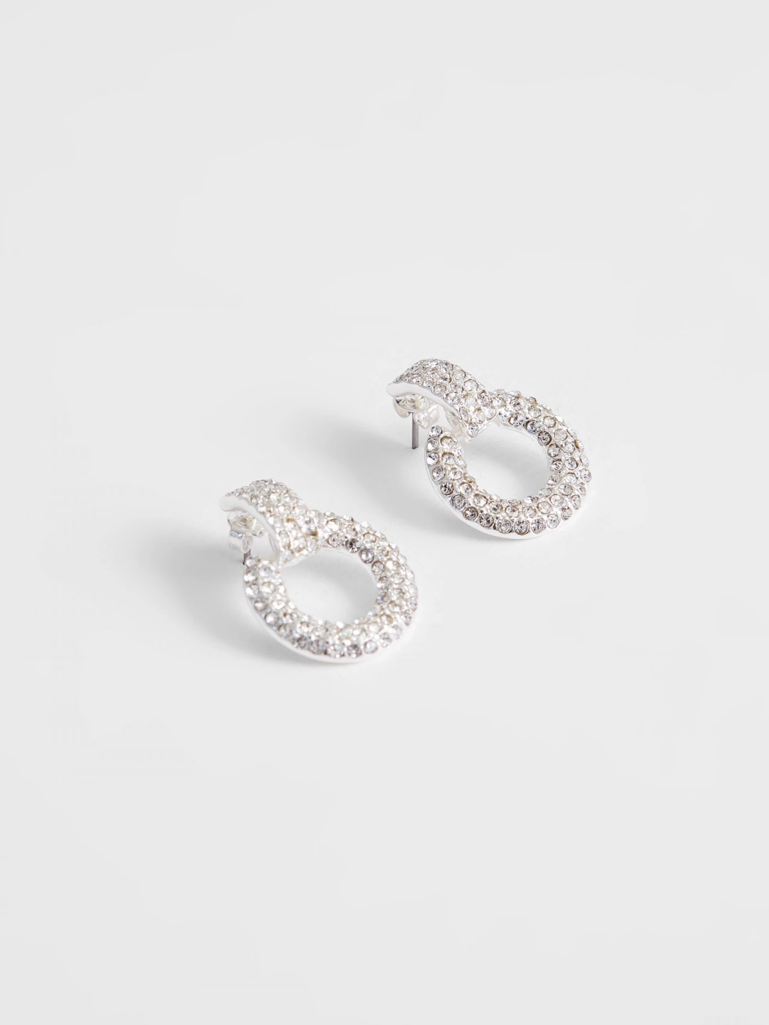 French Connection Diamante Mini Double Hoop Earrings 4 French Connection Diamante Mini Double Hoop Earrings