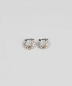 French Connection View All Chunky 3D Diamante Huggie Hoop Earrings