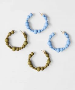 French Connection New In Matte Bead Hoop Earrings 2 Pack