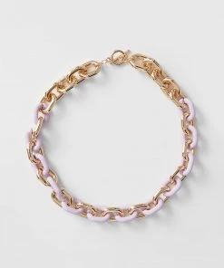 French Connection Lilac Link Chain Necklace