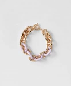 French Connection New In Lilac Link Chain Bracelet