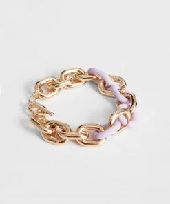 French Connection New In Lilac Link Chain Bracelet