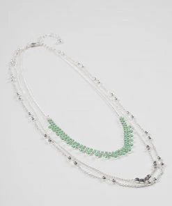 French Connection New In Delicate Diamante Multi-Strand Necklace