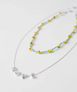 French Connection New In Hope And Bead Necklace 2 Pack