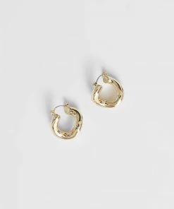 French Connection Chunky Twist Hoop Earrings