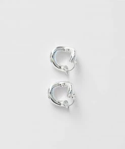 French Connection Chunky Twist Hoop Earrings New In