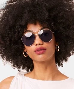 French Connection View All Metal D Frame Aviator Sunglasses