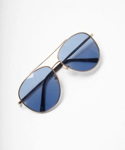 French Connection View All Metal D Frame Aviator Sunglasses