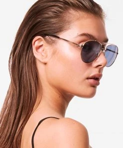 French Connection View All Metal D Frame Aviator Sunglasses