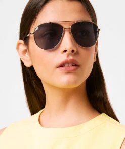 French Connection View All Metal D Frame Aviator Sunglasses