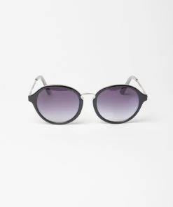 French Connection Preppy Metal Inlay Round Sunglasses