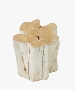 French Connection Blonde Kikori Wood Side Table New In