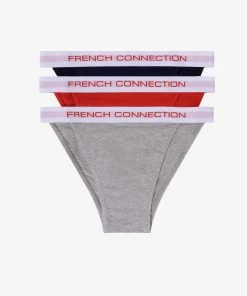 French Connection Logo 3 Pack Tanga Briefs