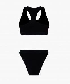 French Connection Lurex Logo Crop Top And Tanga Set Sale