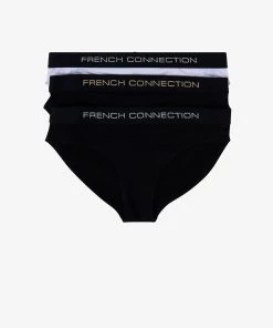 French Connection Lurex Logo 3 Pack Briefs Sale